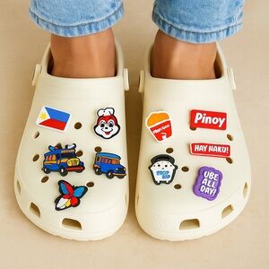 🐣 585. NWT Filipino Pinoy Theme 9PC Shoe Charms Set Fun Accessories for Clogs
